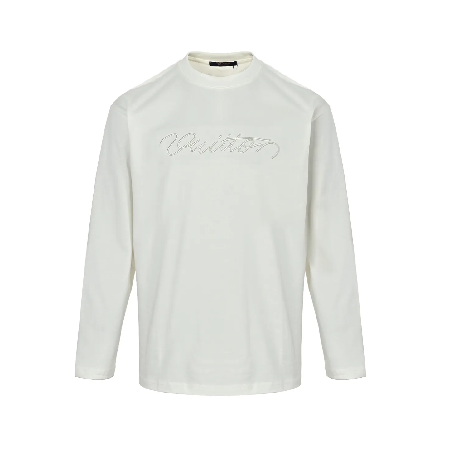 Louis Vuitton/Louis Vuitton long sleeves with cursive signature letters embroidered on the chest
